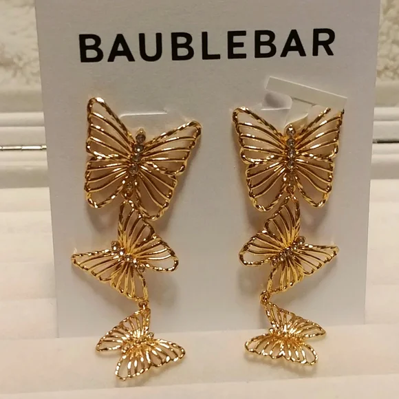 NWT Baublebar Butterfly Earrings - Picture 2 of 4